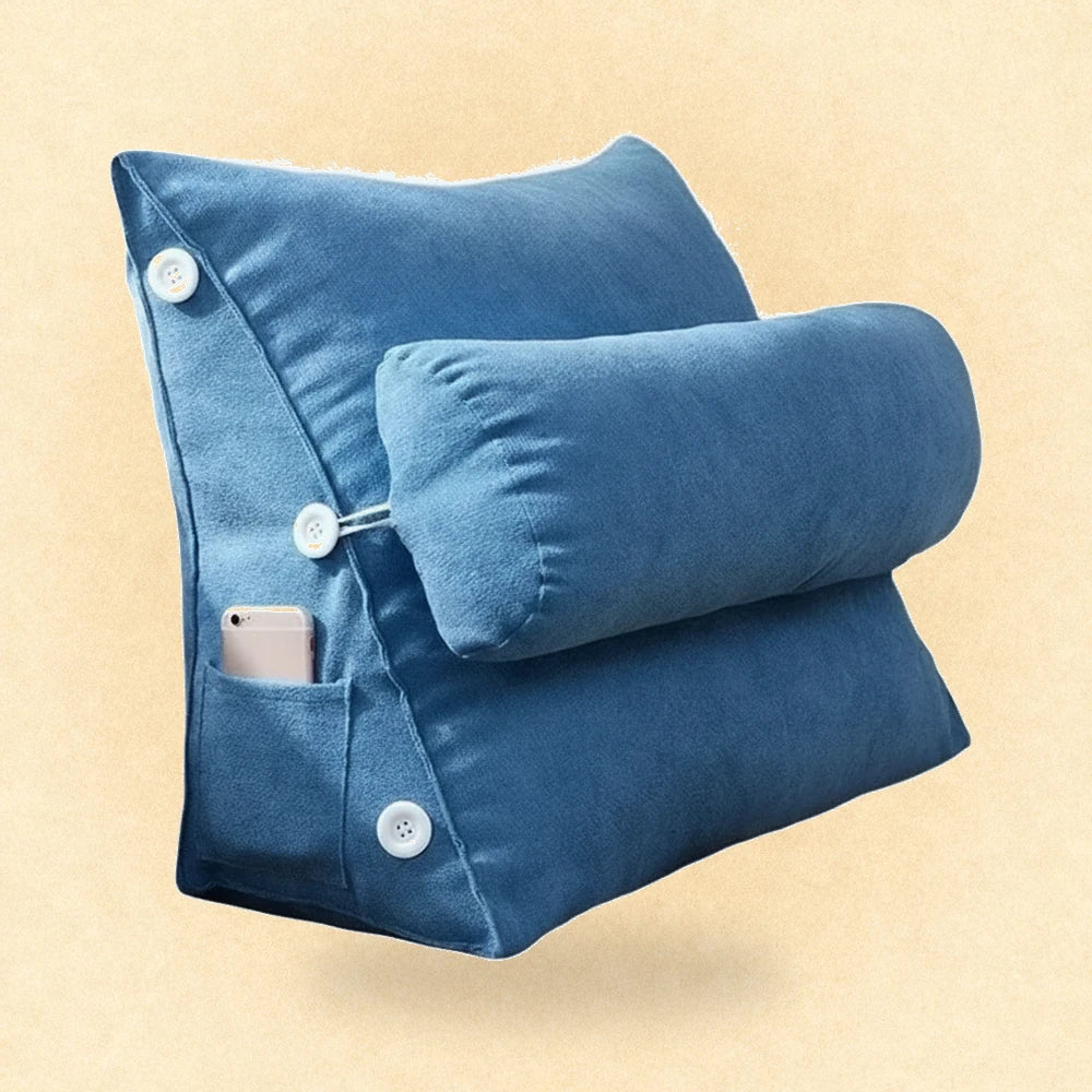 Coussin de lecture triangulaire Bleu