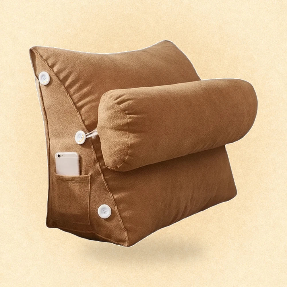 Coussin de lecture triangulaire Marron clair