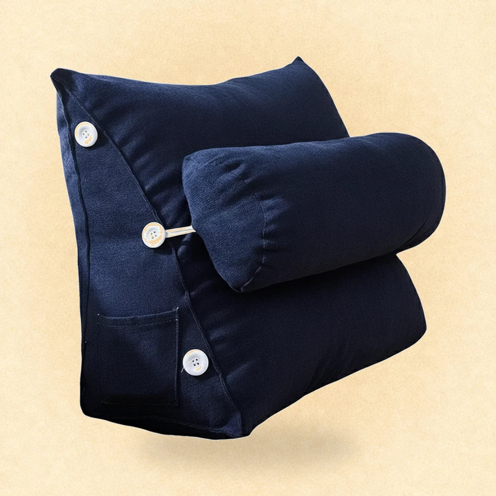 Coussin de lecture triangulaire Bleu nuit