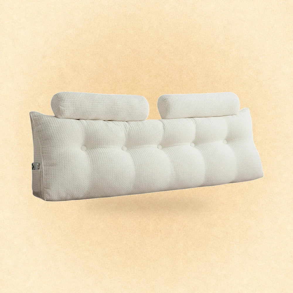 Coussin de lecture tête de lit double Blanc