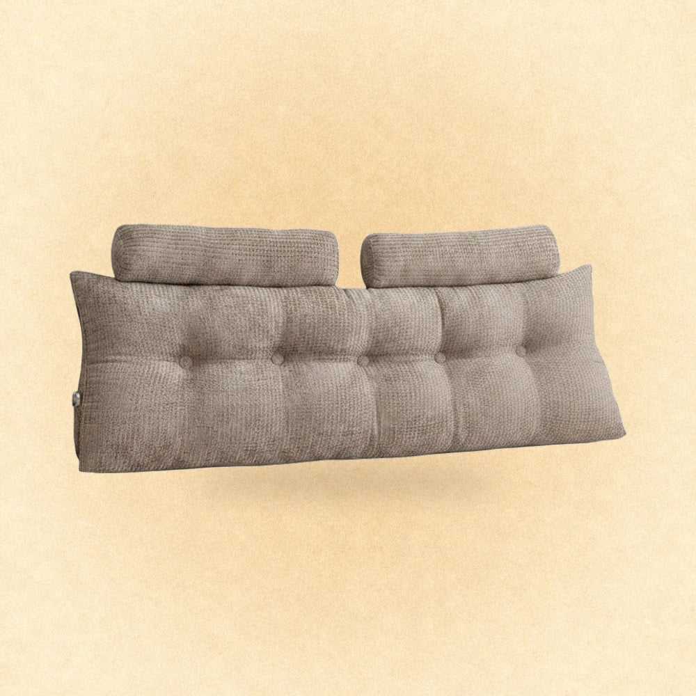 Coussin de lecture tête de lit double Marron