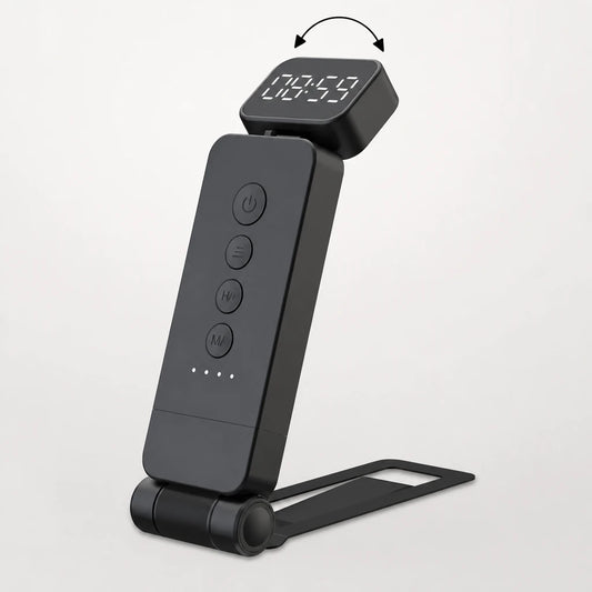Schéma des angles d'articulation de la lampe : tête inclinable à 90° et base rotative à 150°