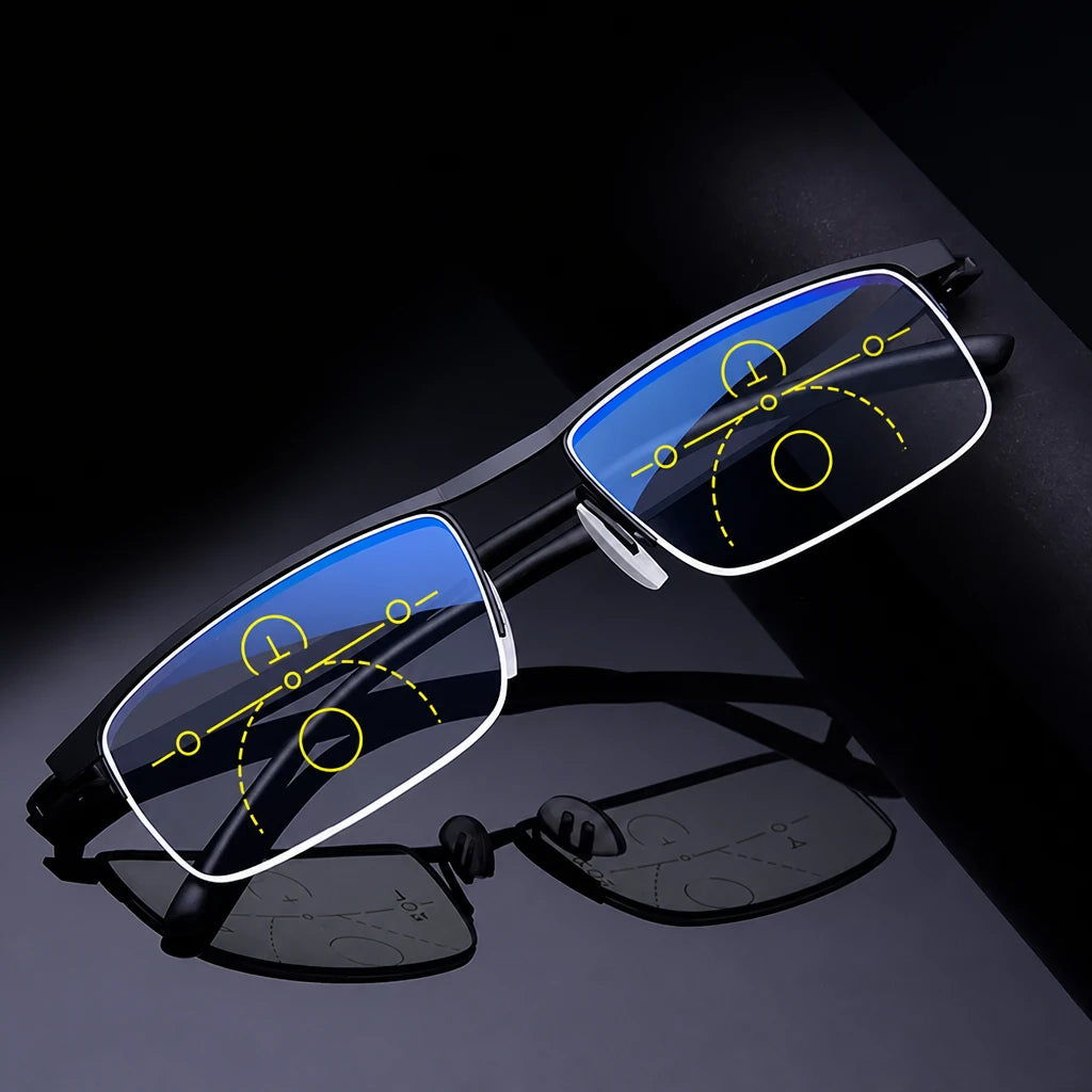 Lunettes de lecture multifocal anti lumière bleue +100