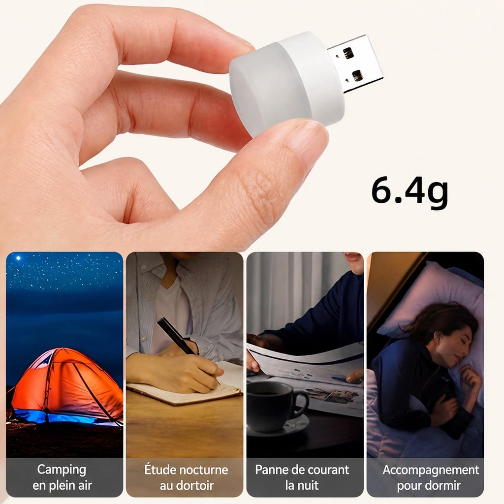 Mini lampe de lecture USB Utilisations et poids