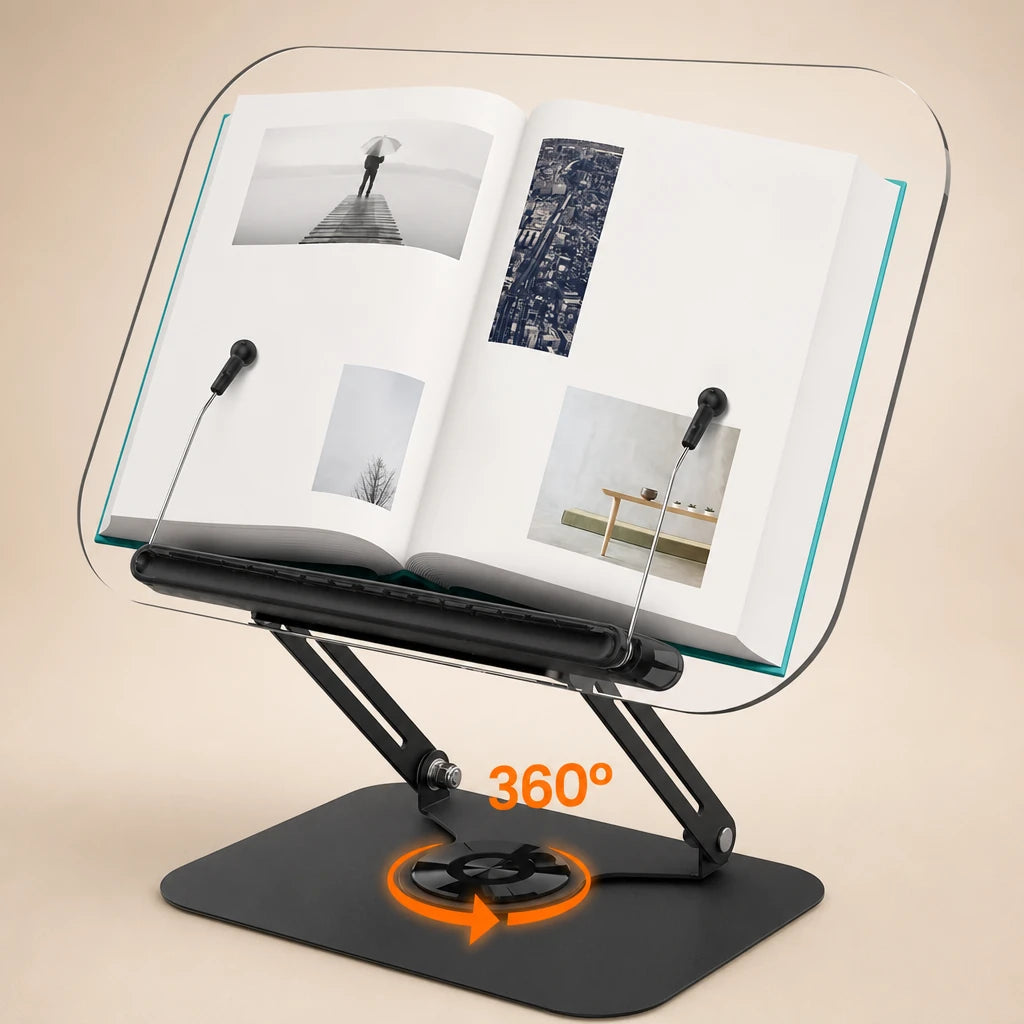 Porte-livre rotatif sur pied Noir