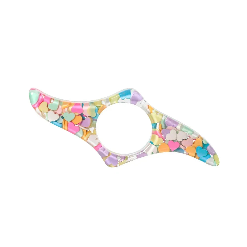 Bague de lecture fleurs séchées Cœur multicolore