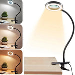 Lampe loupe LED de bureau à clipser - Vignette | Le coin du lecteur