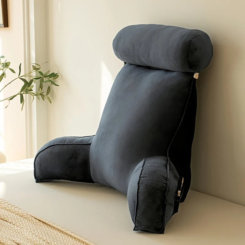 Coussin de lecture avec accoudoirs et rangement Pillow-Dark Gray