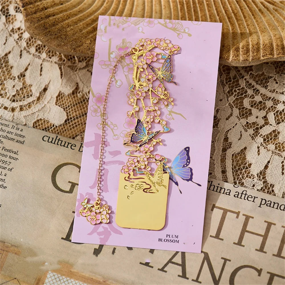 Marque-page fleur en métal Plum blossom