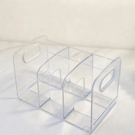 Serre-livre transparent multi-cases avec poignée