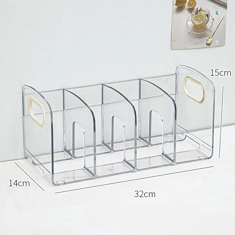 Serre-livre transparent multi-cases avec poignée Large