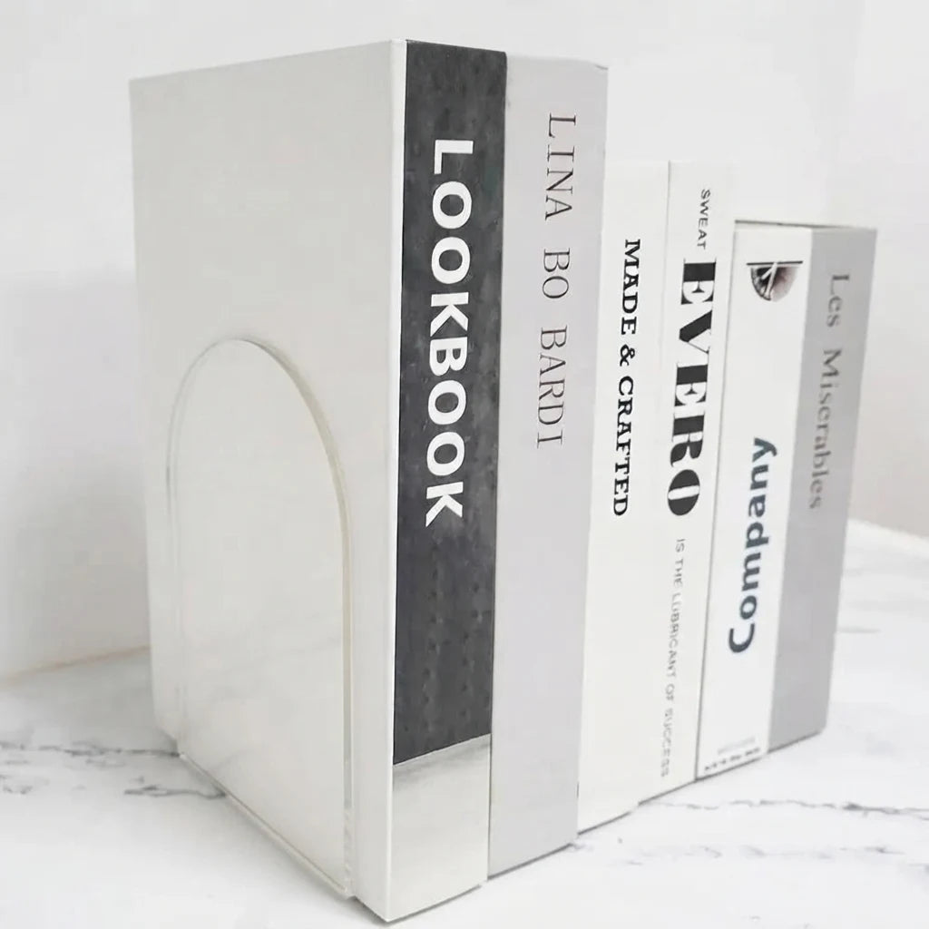 Serre-livres arrondi en acrylique transparent