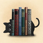 Serre-livres chats en métal noir - Vignette | Le coin du lecteur