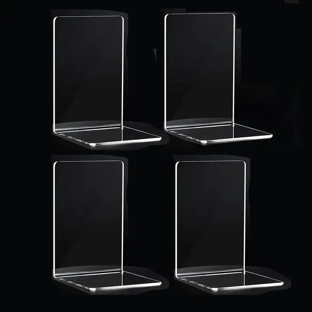 Serre-livres rectangulaire en acrylique transparent 4 pièces