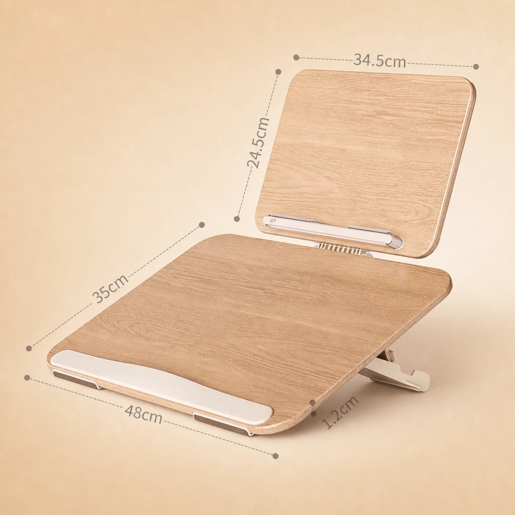 Version standard couleur bois naturel avec dimensions annotées (48 × 35 cm)