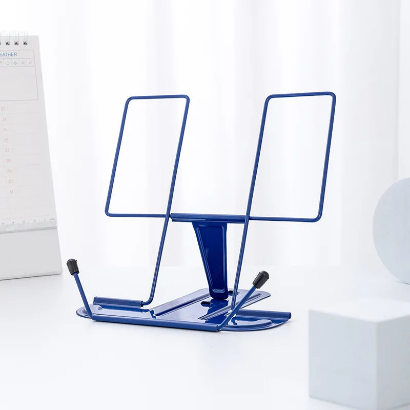 Support de livre pliable en métal Bleu