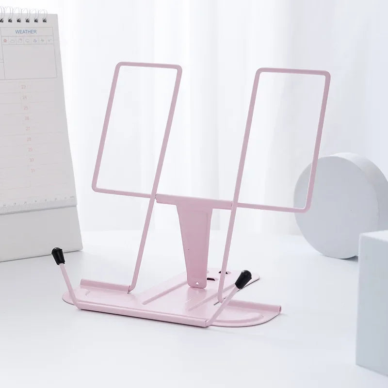 Support de livre pliable en métal Rose