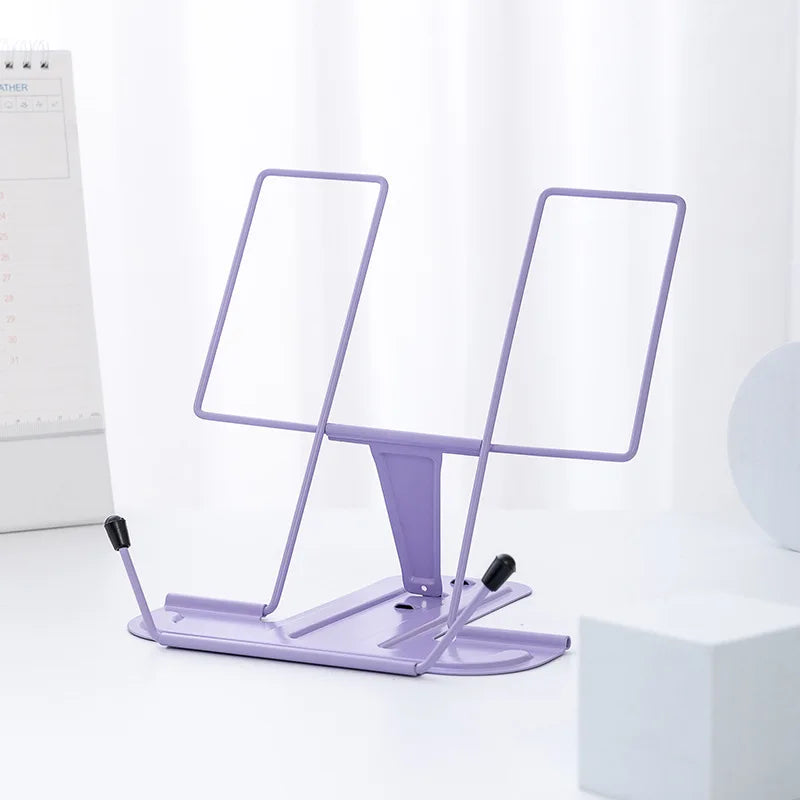 Support de livre pliable en métal Violet
