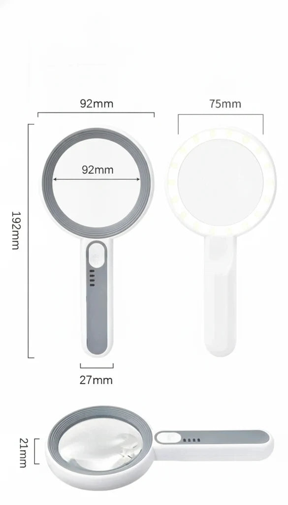 Loupe de lecture éclairante rechargeable USB 37mm