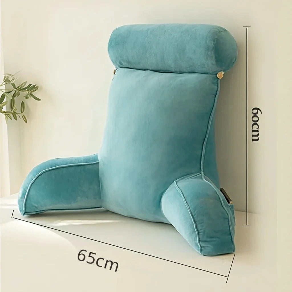 Coussin de lecture avec accoudoirs et rangement