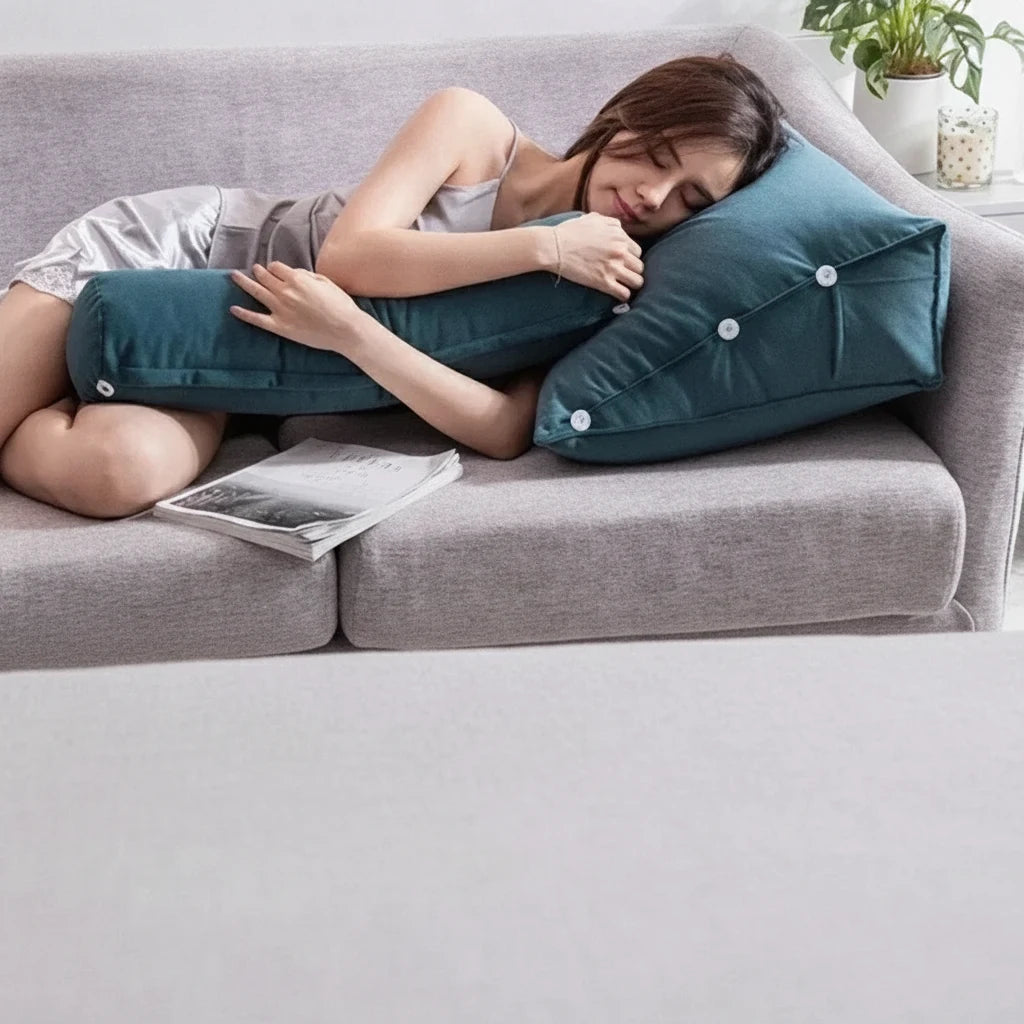 Coussin de lecture triangulaire